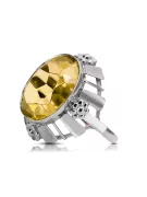 Ring Yellow Peridot Sterling silver 925 Vintage craft vrc043s